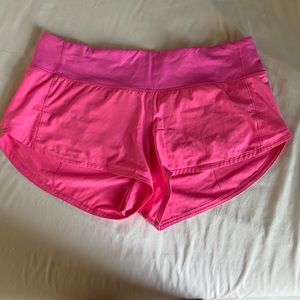 Pink Lululemon speed ups 2.5 in